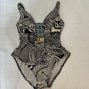 Gottex Monochrome Patterned Kids One Piece